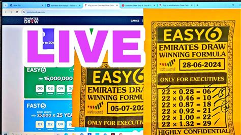emirates draw easy 6 results history|Emirates Draw Results EASY 6 Today Winning Numbers (Live).